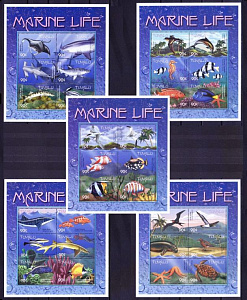 Тувалу, 2000, Морская жизнь, Рыбы, 5 листов